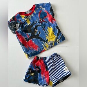 Handmade in Montreal from Vintage Fabric Batman Kids Two-Piece Set